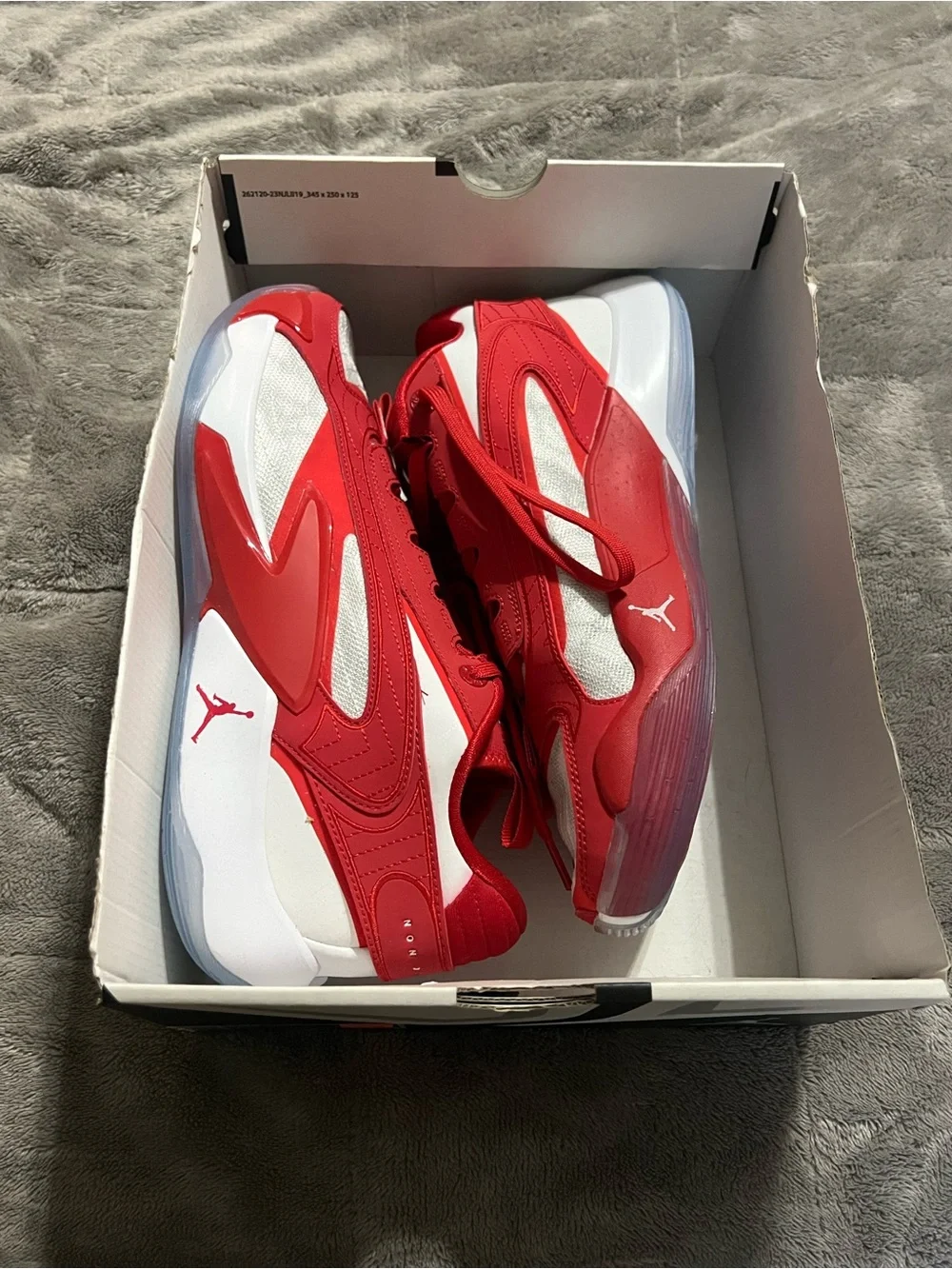 Jordan Red and White Low-Top Basketball Sneakers